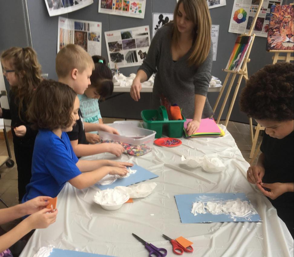 snowman shaving cream puffy paint craft